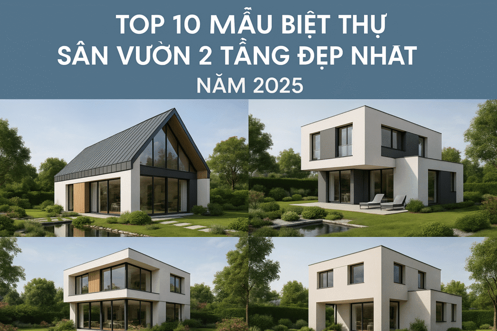 10 Mẫu Biệt Thự Sân Vườn 2 Tầng Hiện Đại Đẹp Mãn Nhãn 2025