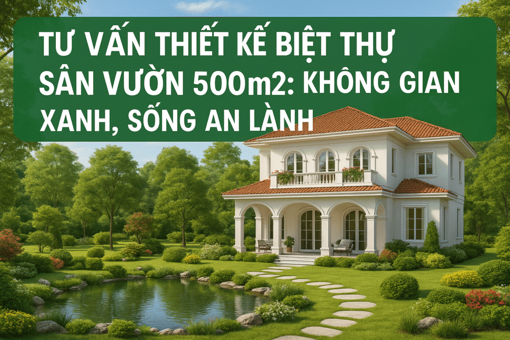 Tư Vấn Thiết Kế Biệt Thự Sân Vườn 500M2: Không Gian Xanh, Sống An Lành