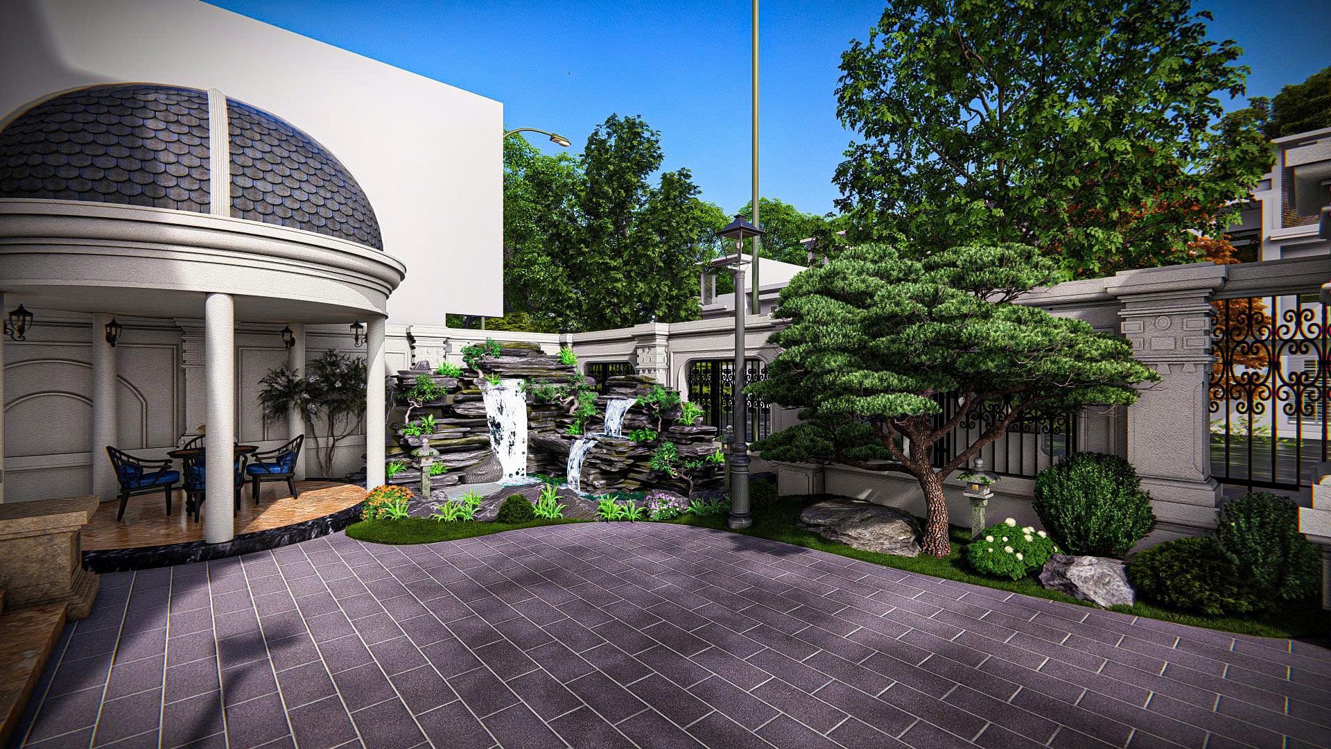 Thiết Kế Sân Vườn Biệt Thự Tân Cổ Điển Hồ Cá Koi Và Hòn Non Bộ Đẳng Cấp | Nam Thắng Landscaping