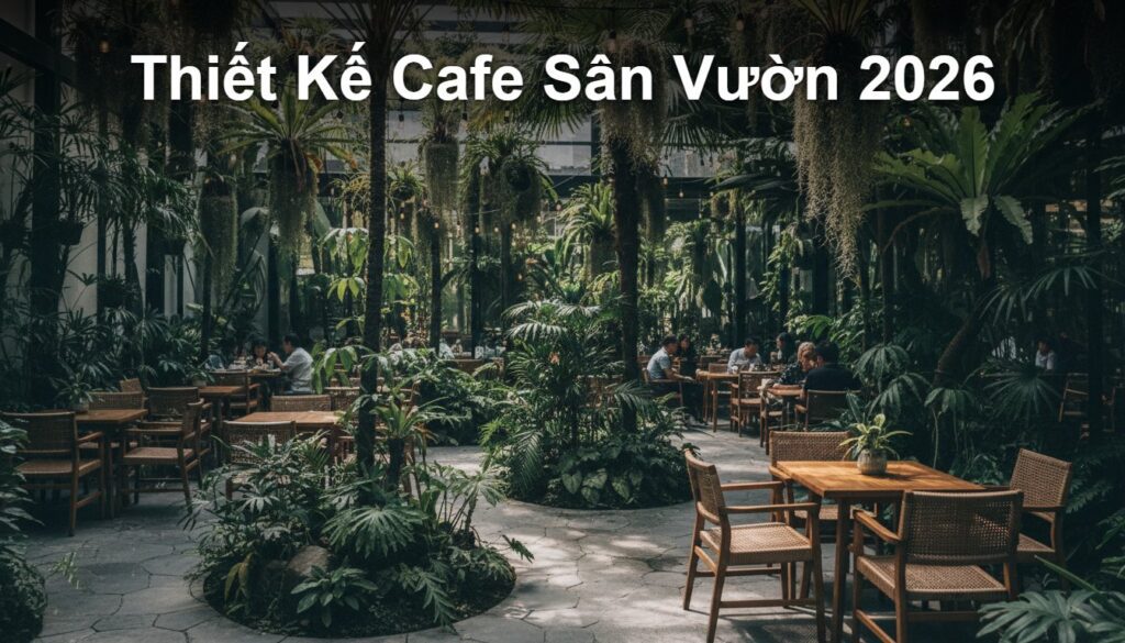 Thiết Kế Quán Cafe Sân Vườn Đẹp Hút Khách 2026 - Mỹ Thuật Nam Thắng