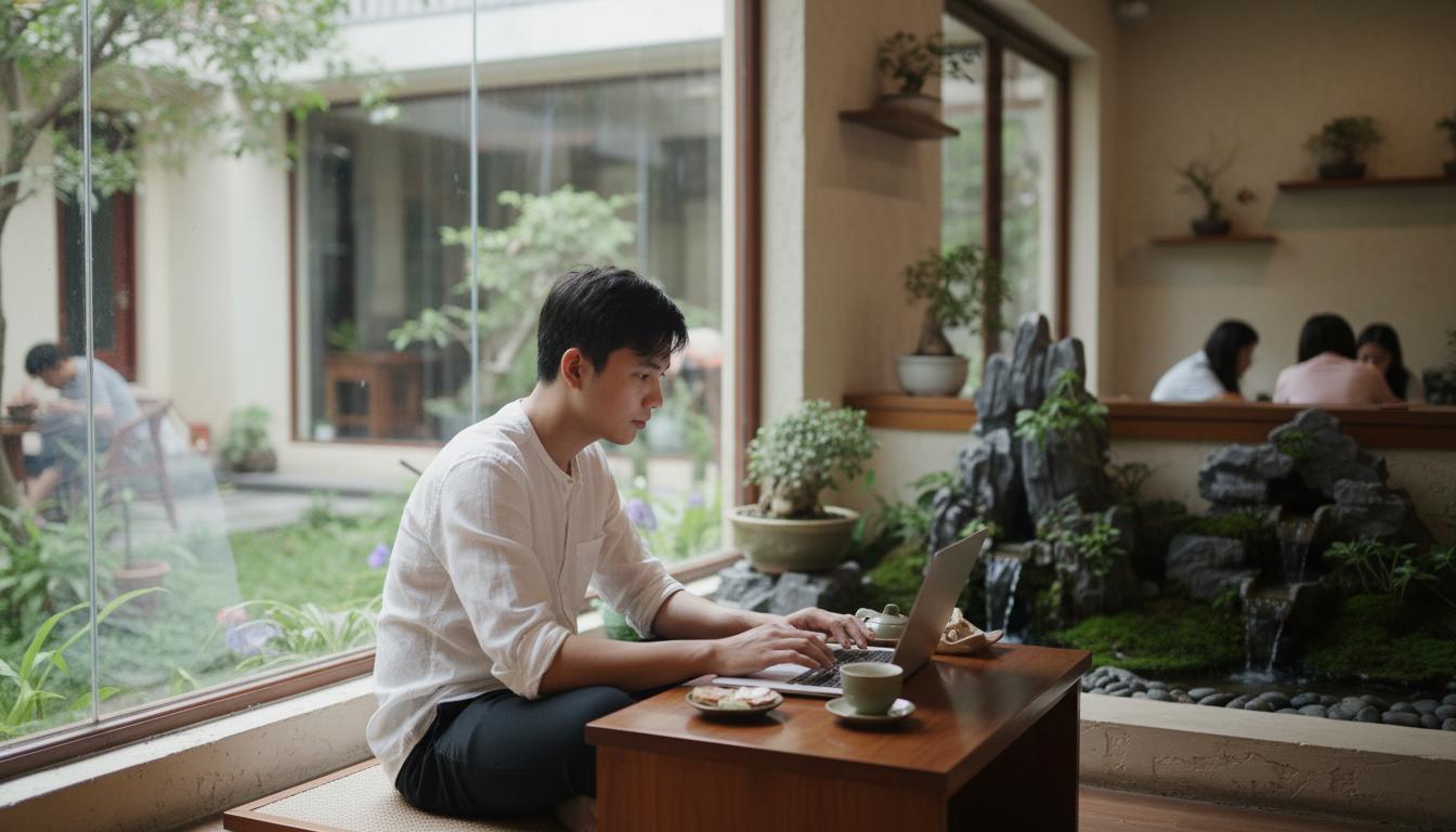 Thiết Kế Quán Cafe Phong Cách Nhật (Zen) Tối Giản Và Tinh Tế - Mỹ Thuật Nam Thắng