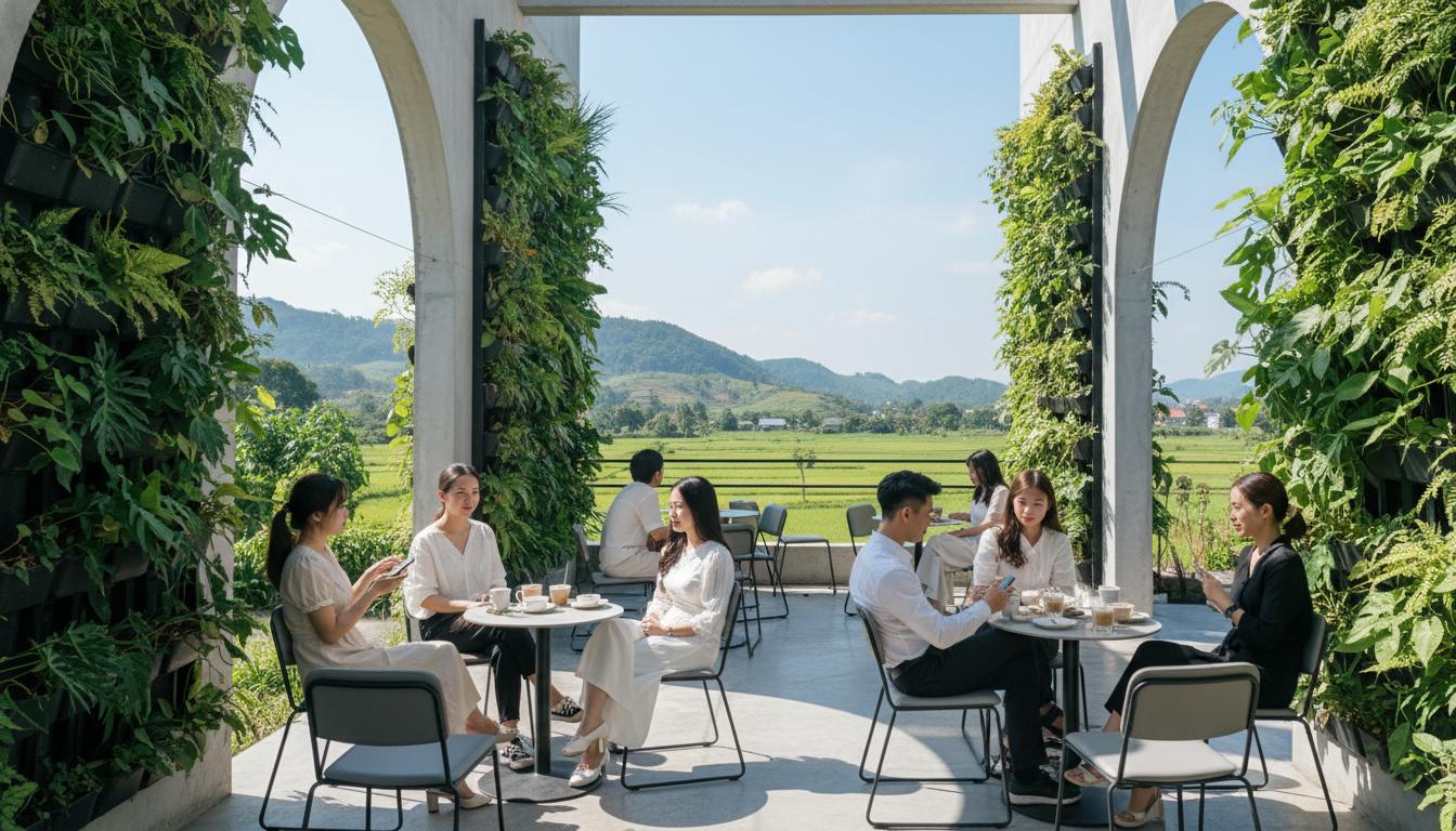 Thiết Kế Quán Cafe Sân Vườn Đẹp Hút Khách 2026 - Mỹ Thuật Nam Thắng