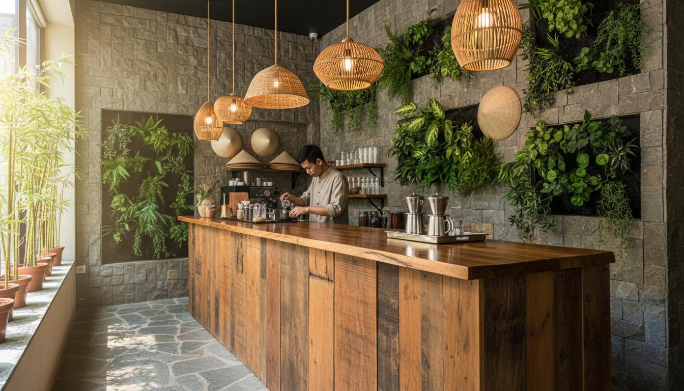Xu Hướng Thiết Kế Quán Cafe 2026: Không Gian Xanh Lên Ngôi - Mỹ Thuật Nam Thắng