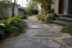 Vật Liệu Lát Sân Vườn Bằng Đá Tự Nhiên Và Sỏi Cho Lối Đi