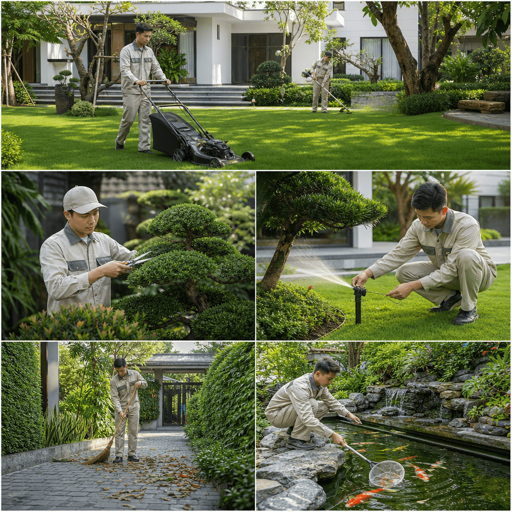Bảo Dưỡng Hồ Nước Tiểu Cảnh Và Chăm Sóc Cây Cảnh Sân Vườn