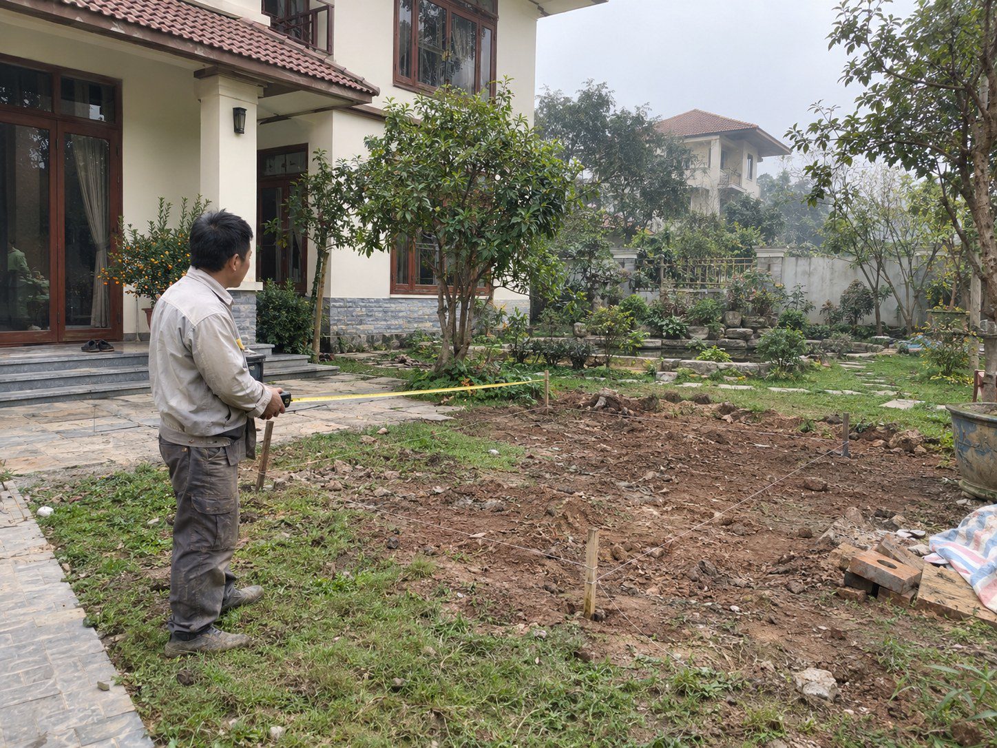 Khảo sát vị trí và hướng nắng cho pergola sân vườn