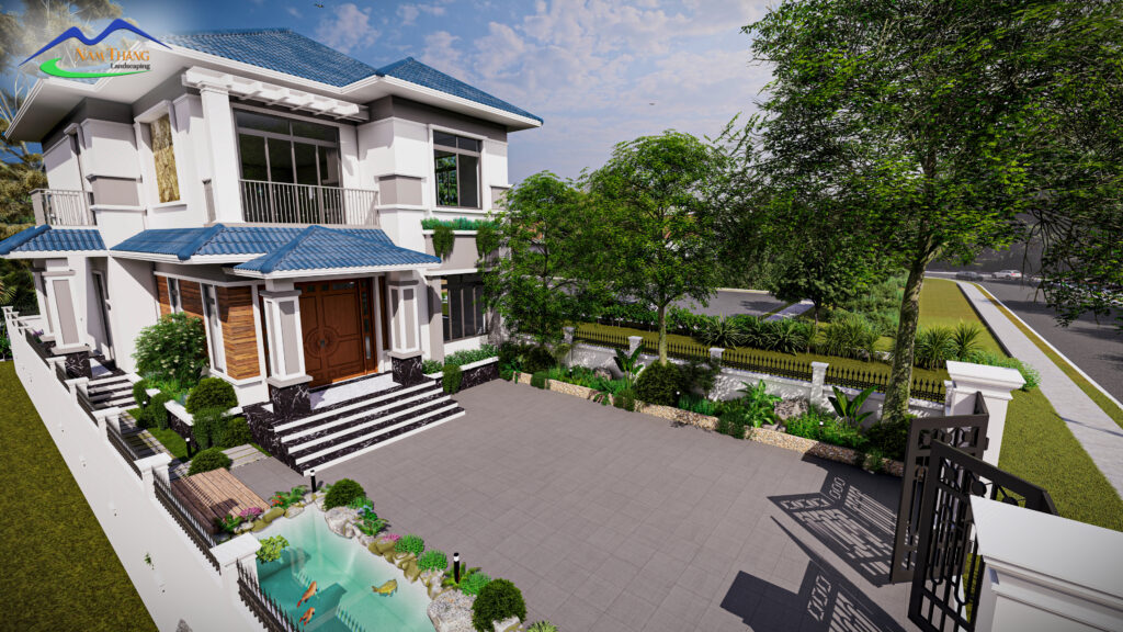 Hồ Cá Koi Của Khuôn Viên Sân