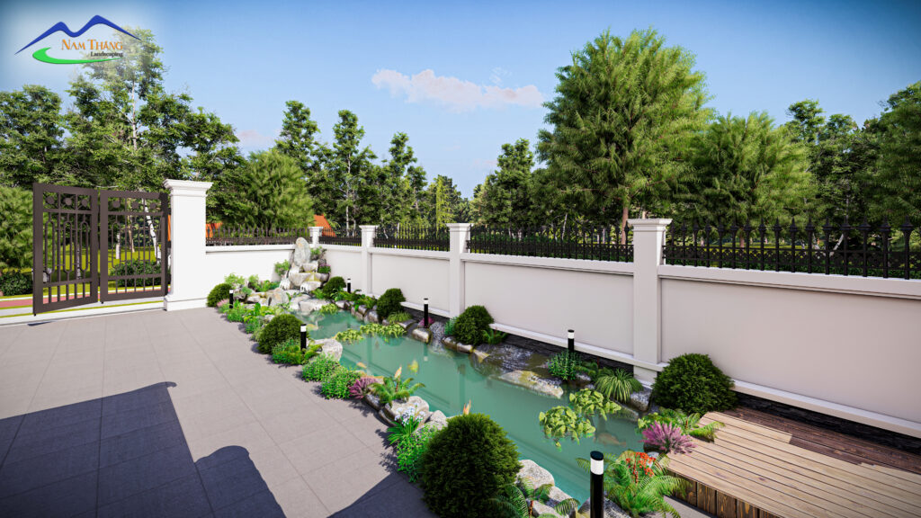 Hồ Cá Koi Của Khuôn Viên Sân