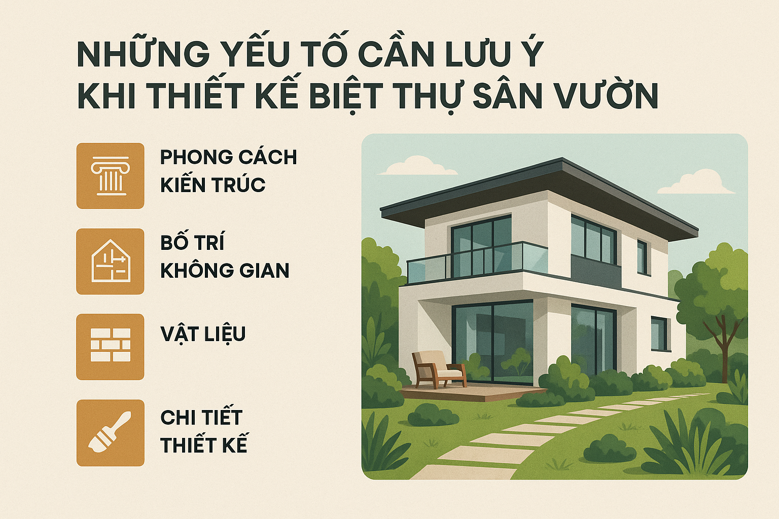 10 Mẫu Biệt Thự Sân Vườn 2 Tầng Hiện Đại Đẹp Mãn Nhãn 2025