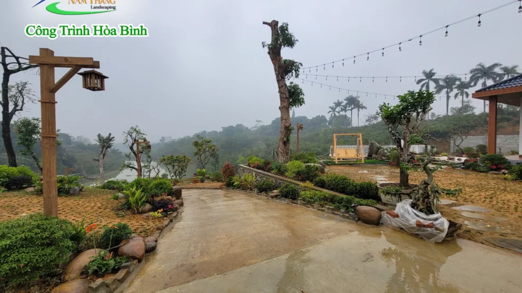 Công trình cảnh quan sân vườn tại Hòa Bình do Nam Thắng thực hiện