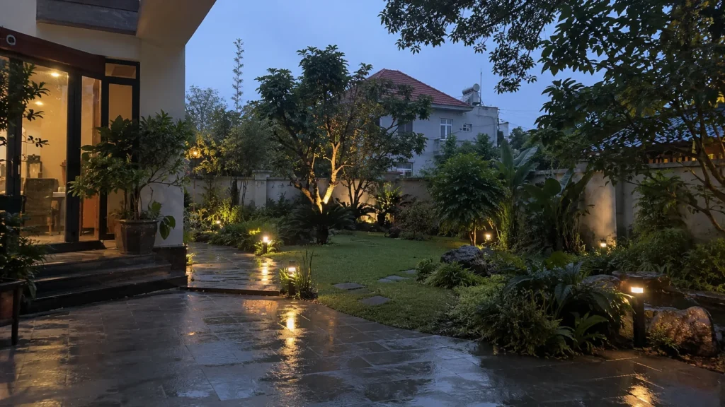 Hệ thống điện sân vườn và chiếu sáng ngoài trời